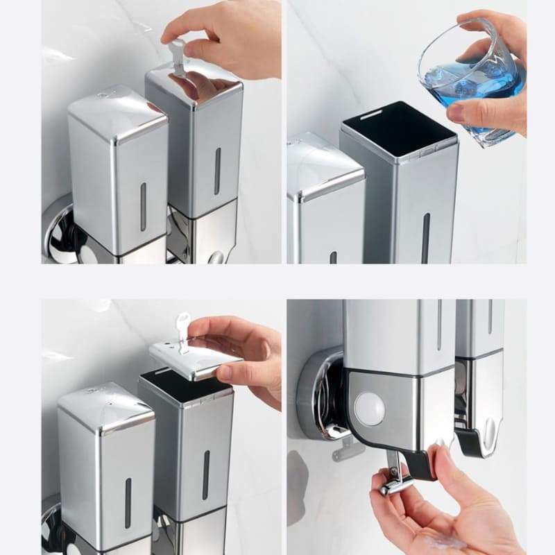 Dispenser de Sabonete Líquido Shampoo Condicionador Quadrado