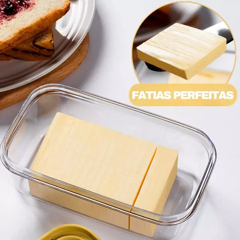 Manteigueira Porta Manteiga com Fatiador