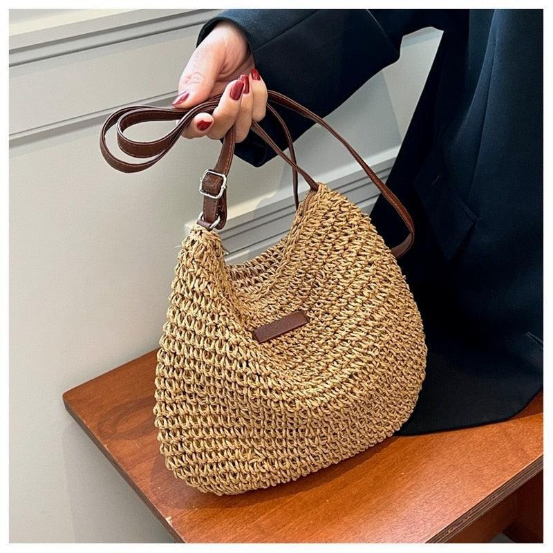 Bolsa de Palha Trançada Artesanal -  Tropical (Compre 01 Leve 02)