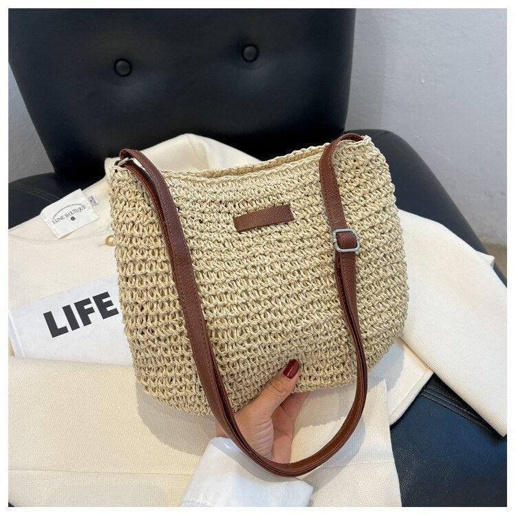 Bolsa de Palha Trançada Artesanal -  Tropical (Compre 01 Leve 02)