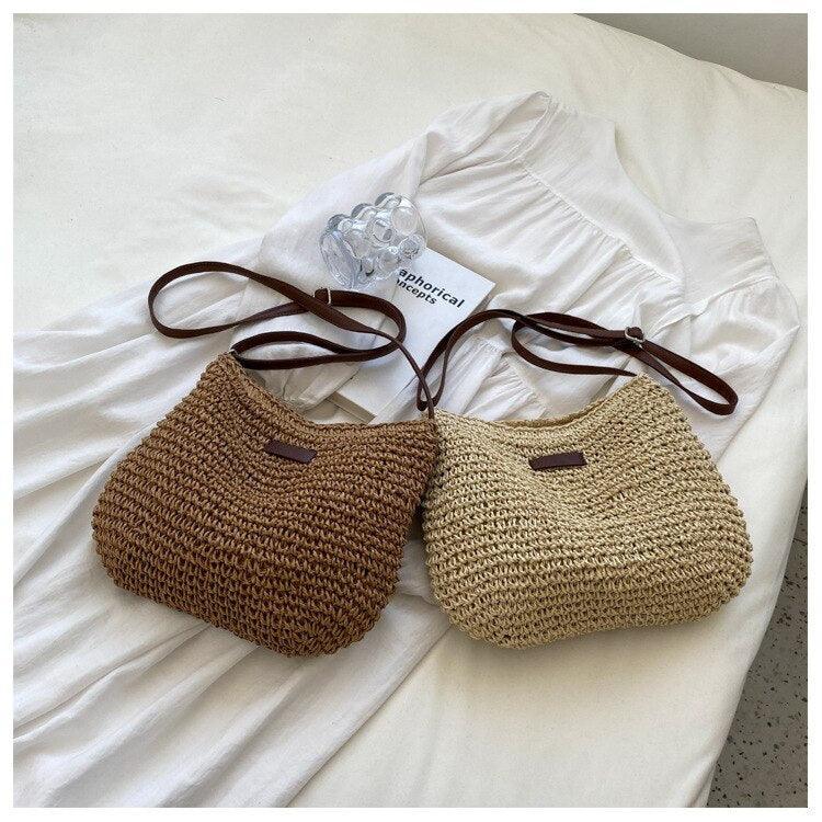 Bolsa de Palha Trançada Artesanal -  Tropical (Compre 01 Leve 02)