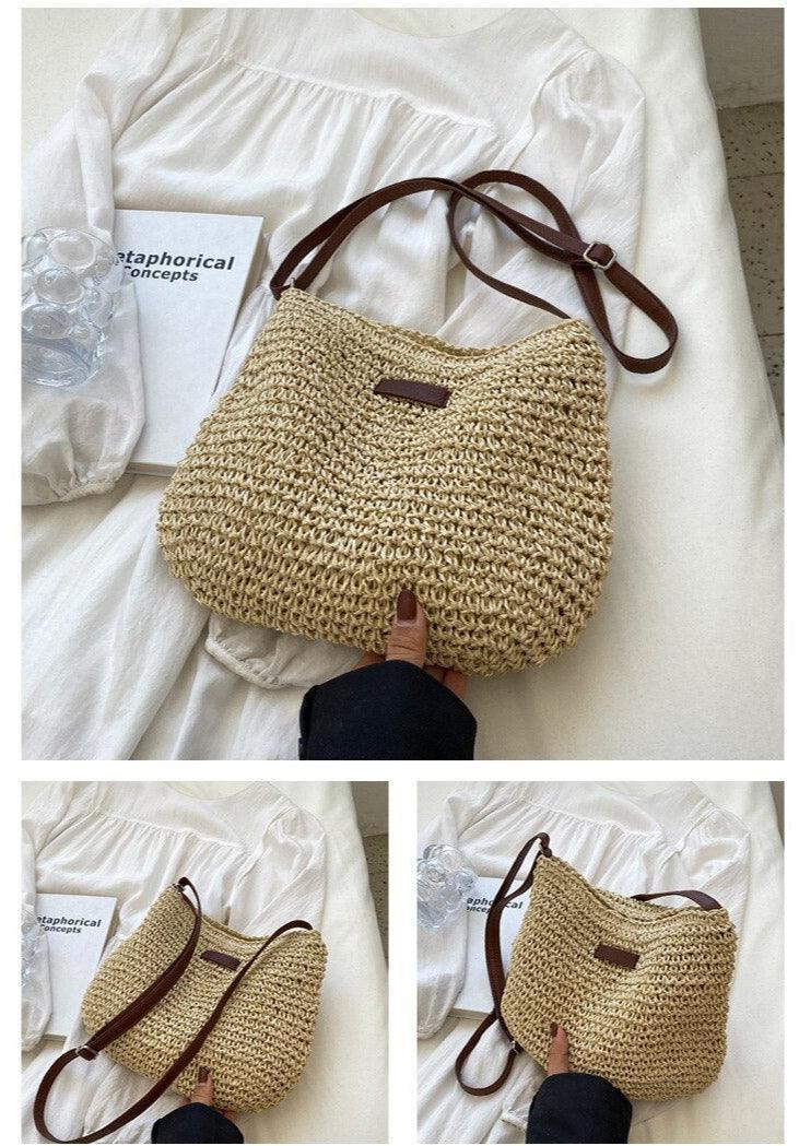 Bolsa de Palha Trançada Artesanal -  Tropical (Compre 01 Leve 02)
