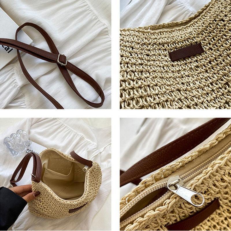 Bolsa de Palha Trançada Artesanal -  Tropical (Compre 01 Leve 02)