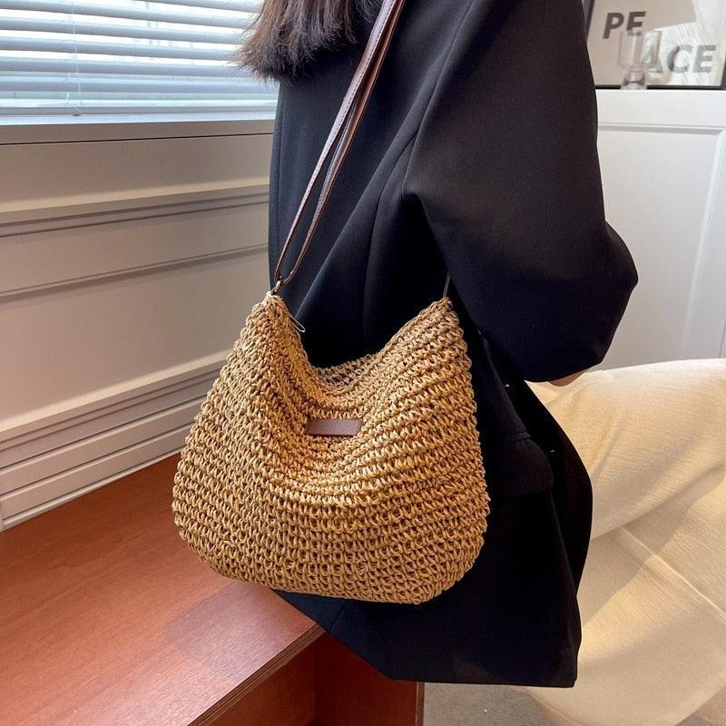 Bolsa de Palha Trançada Artesanal -  Tropical (Compre 01 Leve 02)