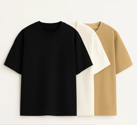 Kit 3 Camiseta Oversized Streetwear Lisa Básica Gola Alta 100% Algodão