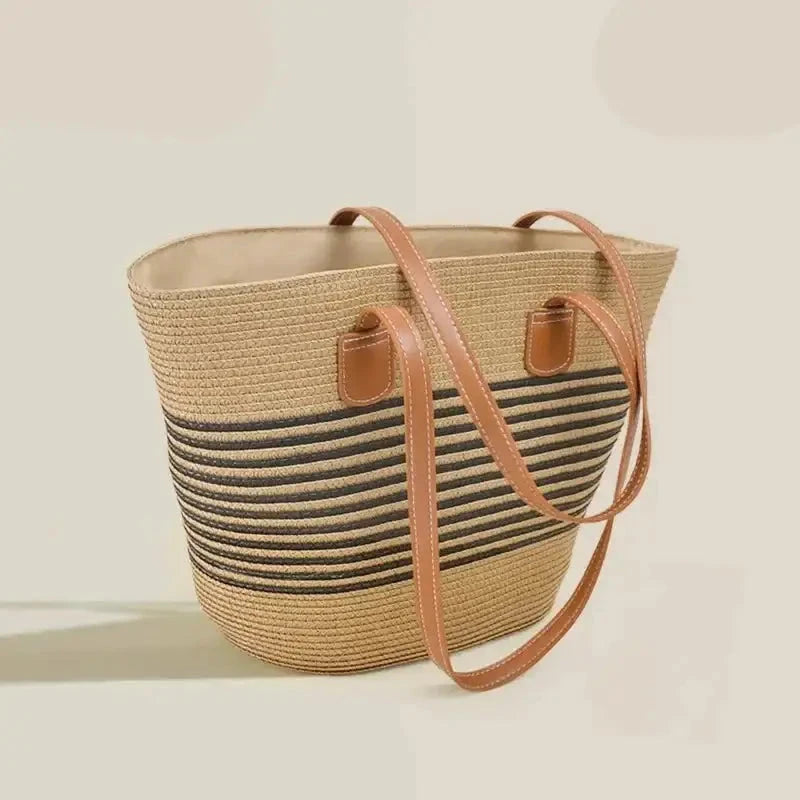 Bolsa de Palha Sacola Grande Kito Magazine Preto 