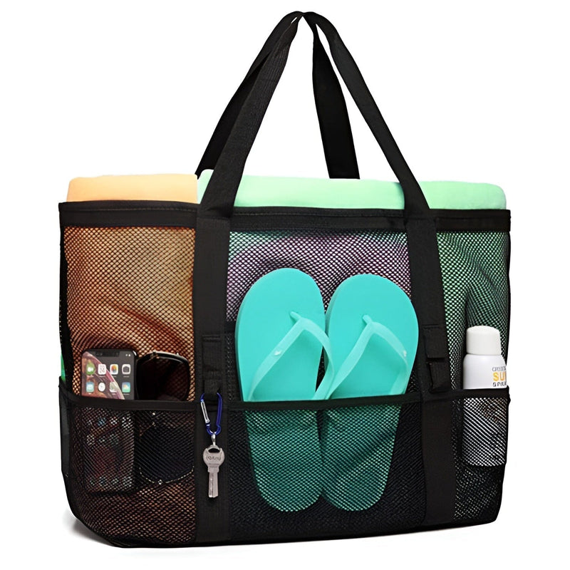 Bolsa de praia feminina Sunbeach Bolsa de praia feminina Sunbeach Kito Magazine Preta 42X38X20cm 