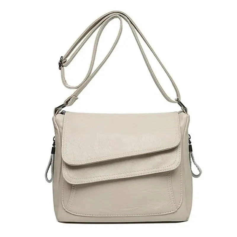 Bolsa Transversal Feminina Couro Kito Magazine Branco 