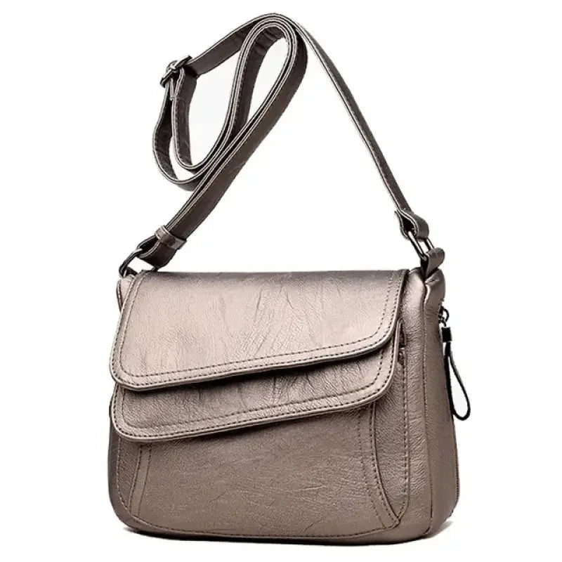 Bolsa Transversal Feminina Couro Kito Magazine Dourado 