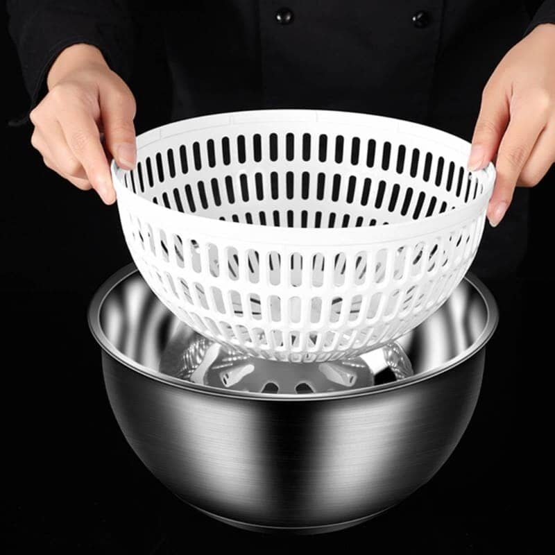 Centrifuga Secadora de Salada Bowl Inox Cozinha - Centrifuga Secadora de Salada Bowl Inox kito magazine 