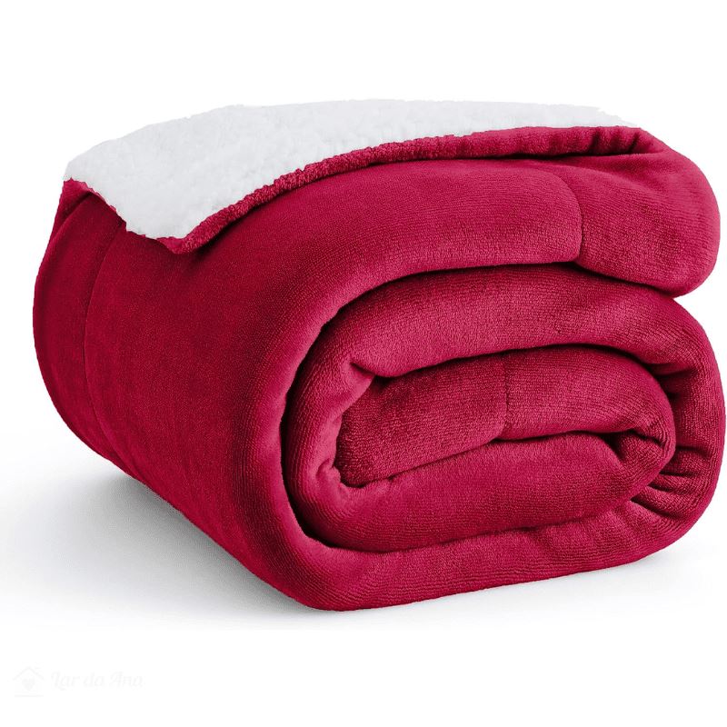 Coberdrom Sherpa Pele de Carneiro Quarto - Coberdrom Sherpa Pele de Carneiro 01 Kito Magazine Vinho Infantil 100x150cm 