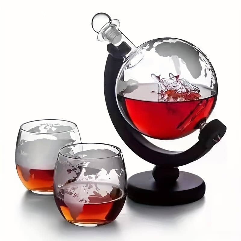 Decanter Whisky Globo Conjunto Recipiente de Vidro Sala de Estar -Decanter Whisky Globo Conjunto Recipiente de Vidro Kito Magazine 