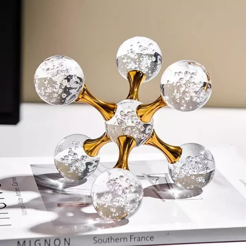 Decoração de Mesa de Cristal Moderna Ornamento Molécula Sala de Estar - Decoração de Mesa de Cristal Moderna Ornamento Molécula Kito Magazine 