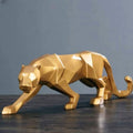 Decoração de Mesa de Resina Estátua Leopardo Sala de Estar -Decoração de Mesa de Resina Estátua Leopardo Kito Magazine Dourado Médio 