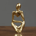 Decoração de Mesa Resina Escultura Estátua Pensador Escritório - Decoração de Mesa Resina Escultura Estátua Pensador Kito Magazine Dourado Modelo 2 