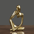 Decoração de Mesa Resina Escultura Estátua Pensador Escritório - Decoração de Mesa Resina Escultura Estátua Pensador Kito Magazine Dourado Modelo 3 