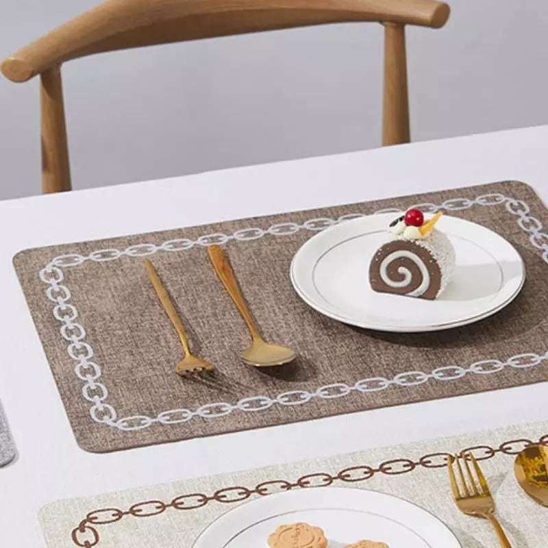 Jogo Americano Kit Descanso de Prato Quadrado Decorativo Mesa Posta - Jogo Americano Kit Descanso de Prato Quadrado Decorativo Kito Magazine Marrom 1 peça 