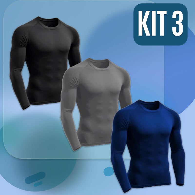 Kit 3 Camisas de Proteção Termica Uv Segunda Pele Kit 3 Camisas de Proteção Termica Uv Segunda Pele KITO MAGAZINE 