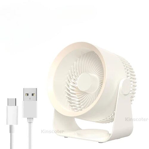 Mini ventilador de mesa - Sem fio portátil Climatização e Ventilação - Mini ventilador de mesa KITO MAGAZINE Branco USB 