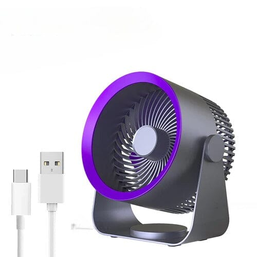 Mini ventilador de mesa - Sem fio portátil Climatização e Ventilação - Mini ventilador de mesa KITO MAGAZINE Preto USB 
