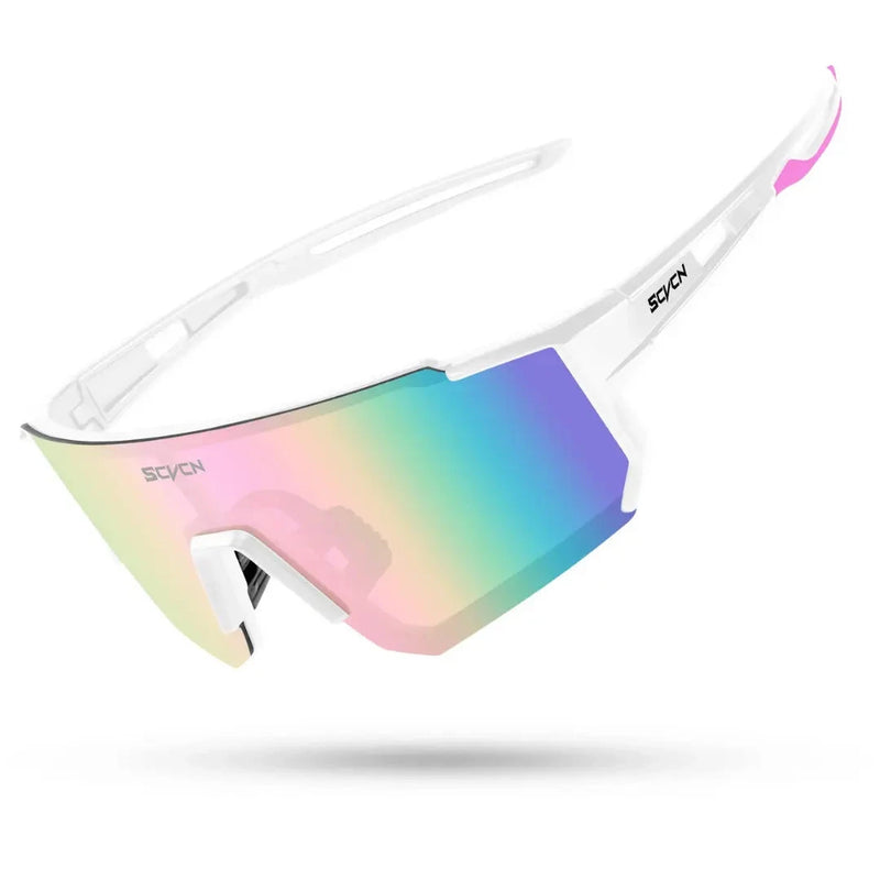 Óculos de Sol Feminino Cosmos Proteção UV400 com Lente Polarizada e Anti-reflexo Kito Magazine Branco e Rosa 