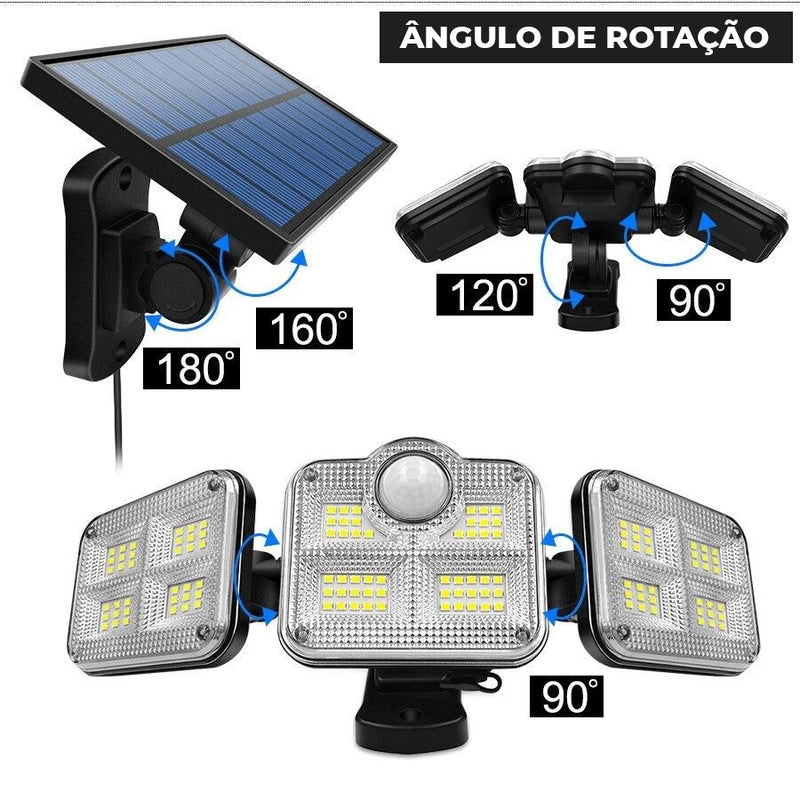 Refletor Solar Holofote com Sensor de Presença Casa e Jardim - Refletor Solar Holofote com Sensor de Presença KITO MAGAZINE 