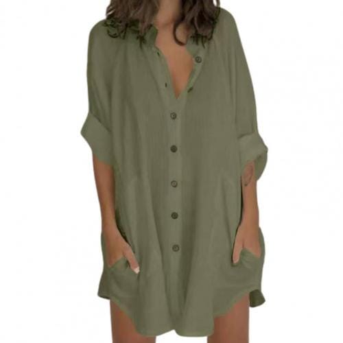 Saída de banho chemise Antônia Vestuari Feminino - Saída de banho chemise Antônia KITO MAGAZINE Verde militar P 