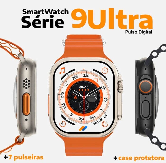 SmartWatch Serie 9 Ultra + Kit com 7 Pulseira + Case de Proteção (BRINDE!) SmartWatch Serie 9 Ultra + Kit com 7 Pulseira (BRINDE!) + Case de Proteção (BRINDE!) kito Magazine 