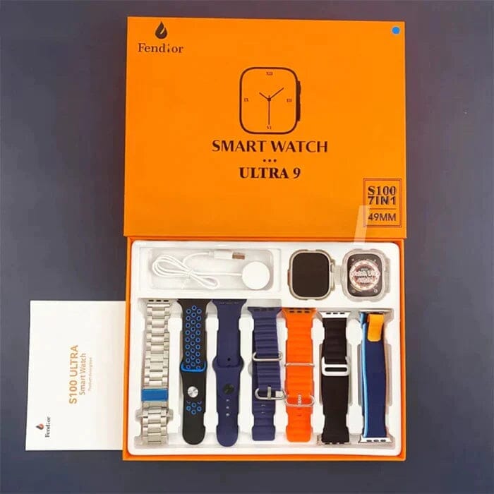 SmartWatch Serie 9 Ultra + Kit com 7 Pulseira + Case de Proteção (BRINDE!) SmartWatch Serie 9 Ultra + Kit com 7 Pulseira (BRINDE!) + Case de Proteção (BRINDE!) kito Magazine KIT 3 