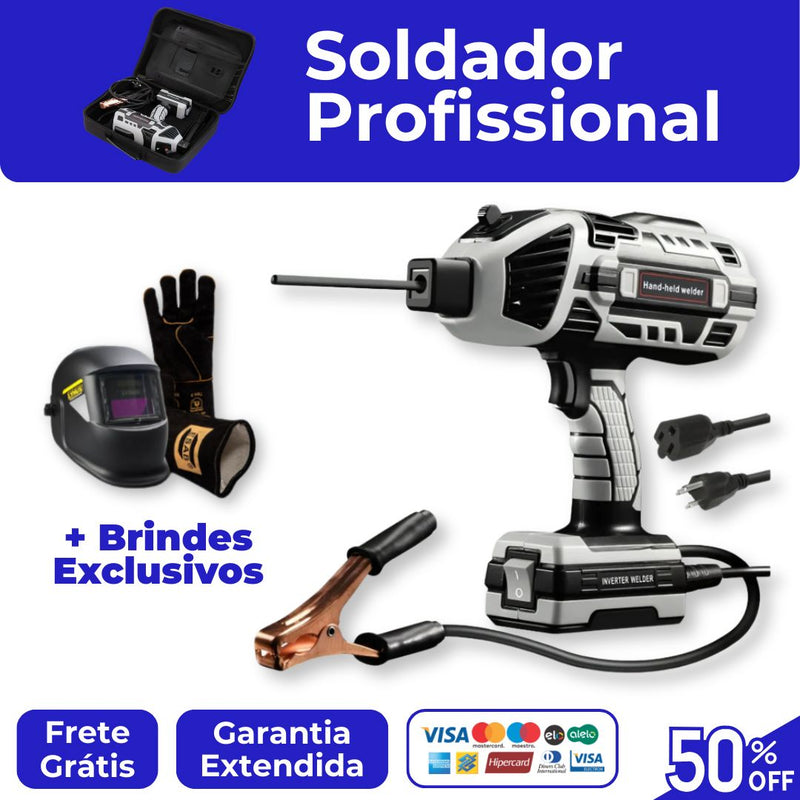 SparkPro™ – Soldador Profissional Portátil 5 em 1 + Brindes (Capacete e Luva) SparkPro™ – Soldador Profissional Portátil 5 em 1 + Brindes (Capacete e Luva) Kito Magazine Bivolt 