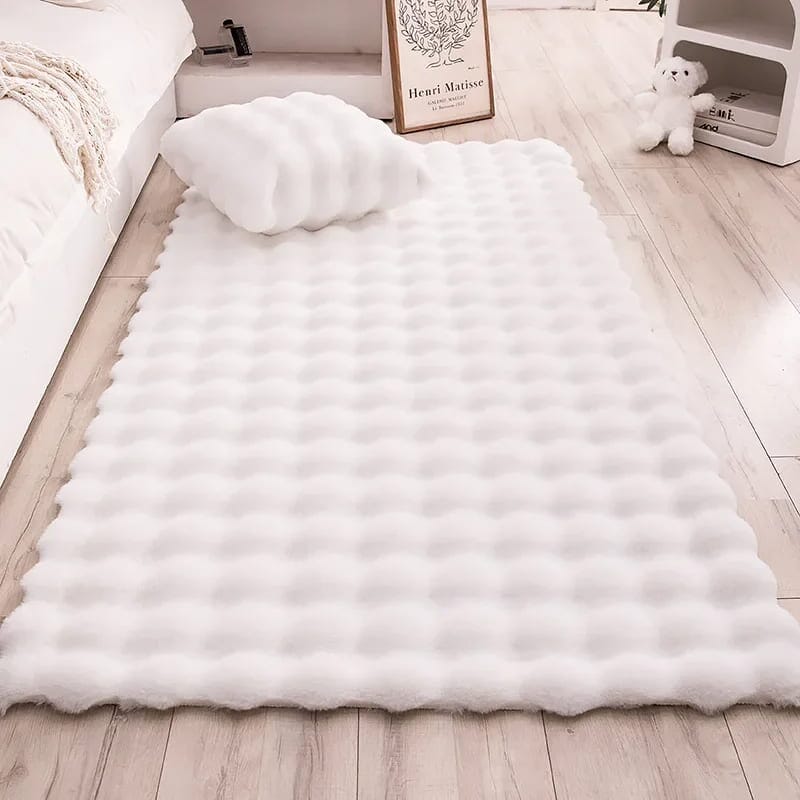 Tapete Para Sala Peludo Quarto Pelúcia Antiderrapante Quarto - Tapete Para Sala Peludo Quarto Pelúcia Antiderrapante kito magazine Branco 60X90CM 