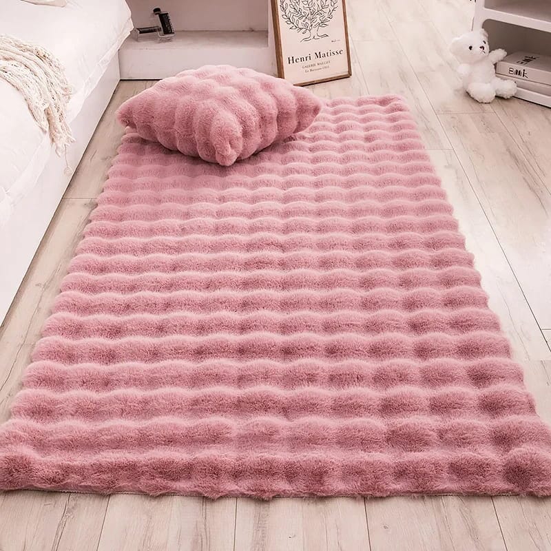 Tapete Para Sala Peludo Quarto Pelúcia Antiderrapante Quarto - Tapete Para Sala Peludo Quarto Pelúcia Antiderrapante kito magazine Rosa 60X90CM 