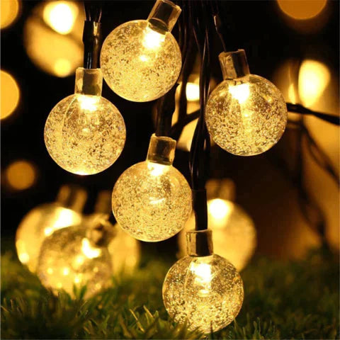 Varal de Luzes Led para Decoração Natal Casa e Jardim - Varal de Luzes Led para Decoração Natal KITO MAGAZINE Amarela 5 Metros 